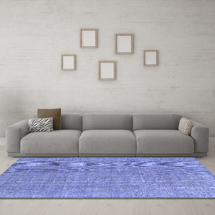 Machine Washable Abstract Blue Contemporary Rug in a Living Room, wshcon1423blu