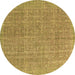 Round Machine Washable Abstract Brown Contemporary Rug, wshcon1423brn