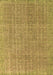 Machine Washable Abstract Brown Contemporary Rug, wshcon1423brn