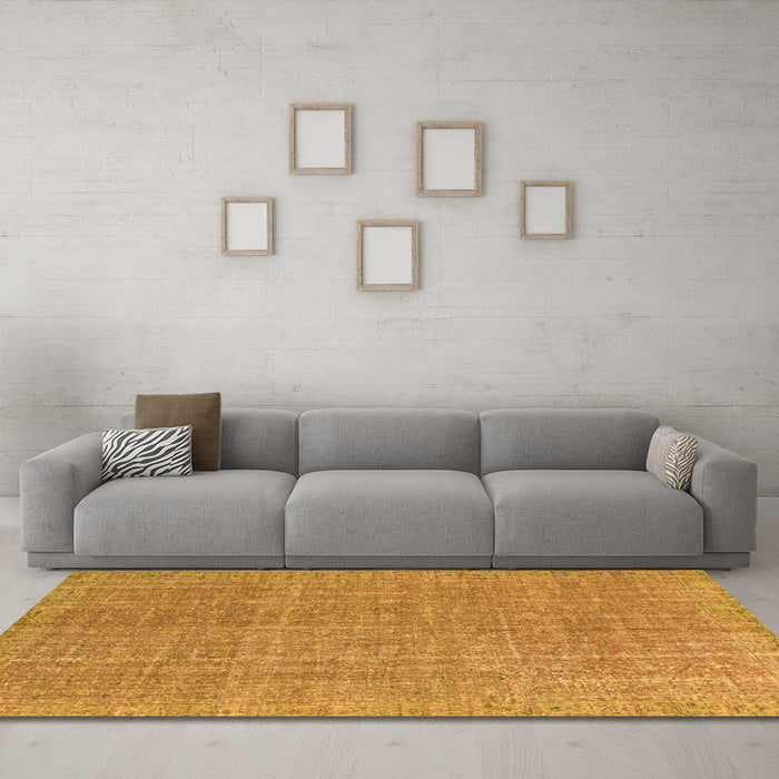 Machine Washable Abstract Orange Contemporary Area Rugs in a Living Room, wshcon1423org