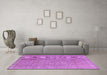 Machine Washable Abstract Purple Contemporary Area Rugs in a Living Room, wshcon1423pur