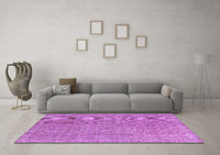 Machine Washable Abstract Purple Contemporary Rug, wshcon1423pur