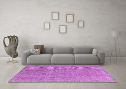 Machine Washable Abstract Purple Contemporary Area Rugs in a Living Room, wshcon1423pur