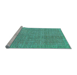 Sideview of Machine Washable Abstract Light Blue Contemporary Rug, wshcon1423lblu