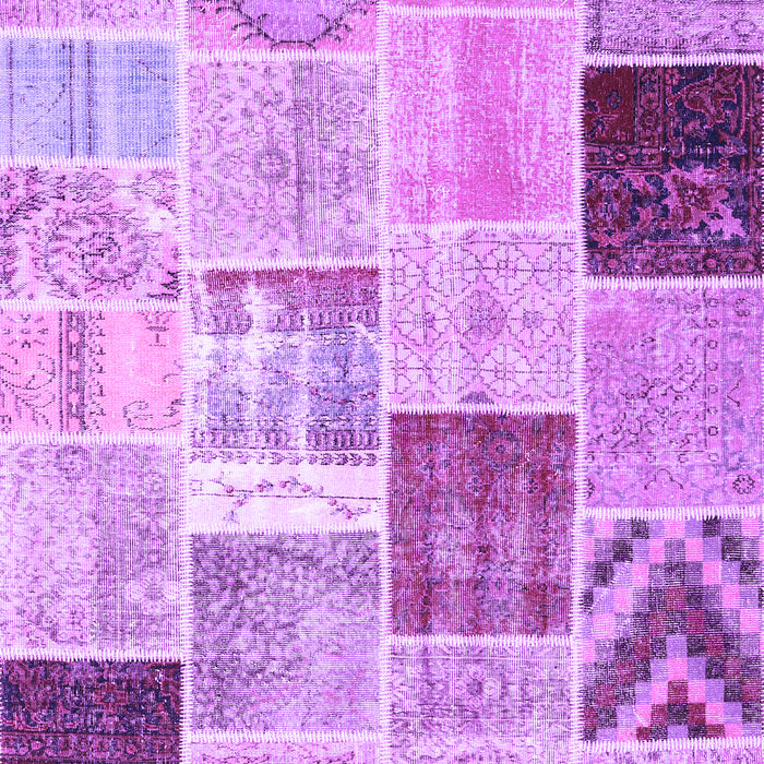 Machine Washable Patchwork Purple Transitional Area Rugs, wshcon1424pur