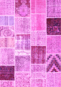 Patchwork Pink Transitional Rug, con1424pnk