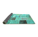 Sideview of Patchwork Turquoise Transitional Rug, con1424turq