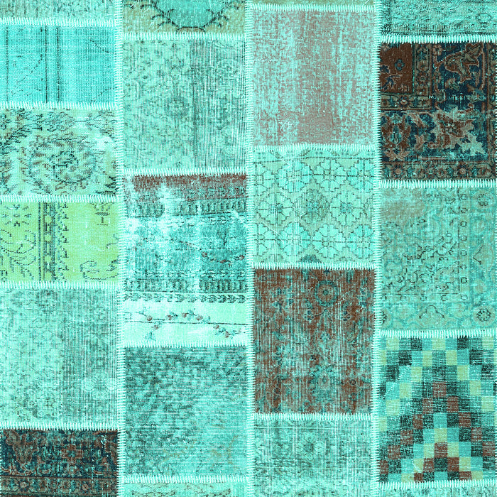 Patchwork Turquoise Transitional Rug, con1424turq