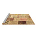 Sideview of Machine Washable Patchwork Brown Transitional Rug, wshcon1424brn