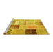 Sideview of Machine Washable Patchwork Yellow Transitional Rug, wshcon1424yw