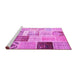 Sideview of Machine Washable Patchwork Pink Transitional Rug, wshcon1424pnk