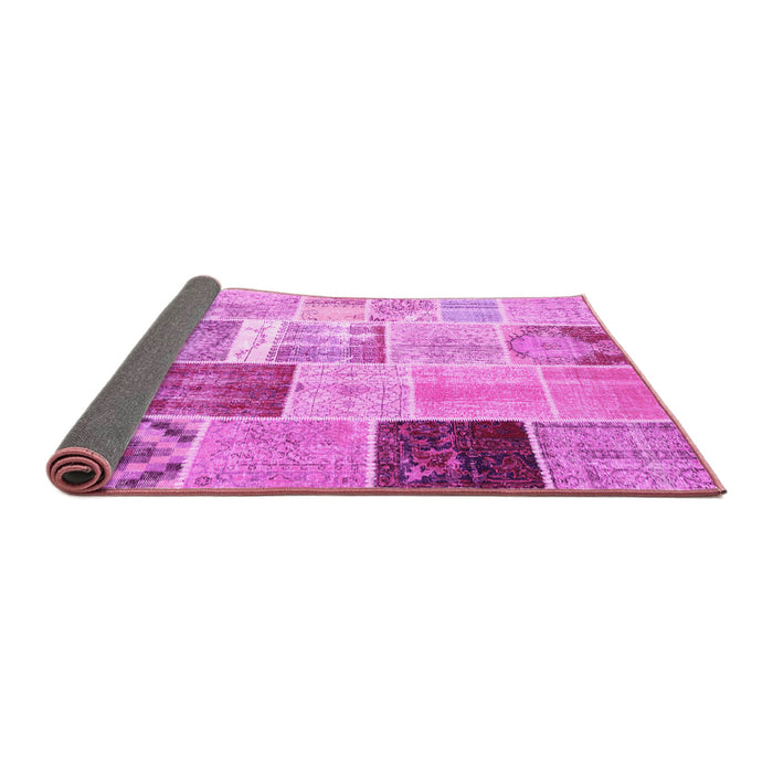 Sideview of Patchwork Pink Transitional Rug, con1424pnk