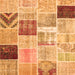 Round Machine Washable Patchwork Orange Transitional Area Rugs, wshcon1424org