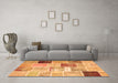 Machine Washable Patchwork Orange Transitional Area Rugs in a Living Room, wshcon1424org