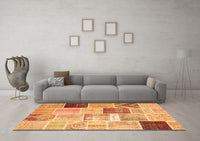 Machine Washable Patchwork Orange Transitional Rug, wshcon1424org