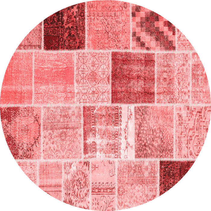 Machine Washable Patchwork Red Transitional Rug, wshcon1424red