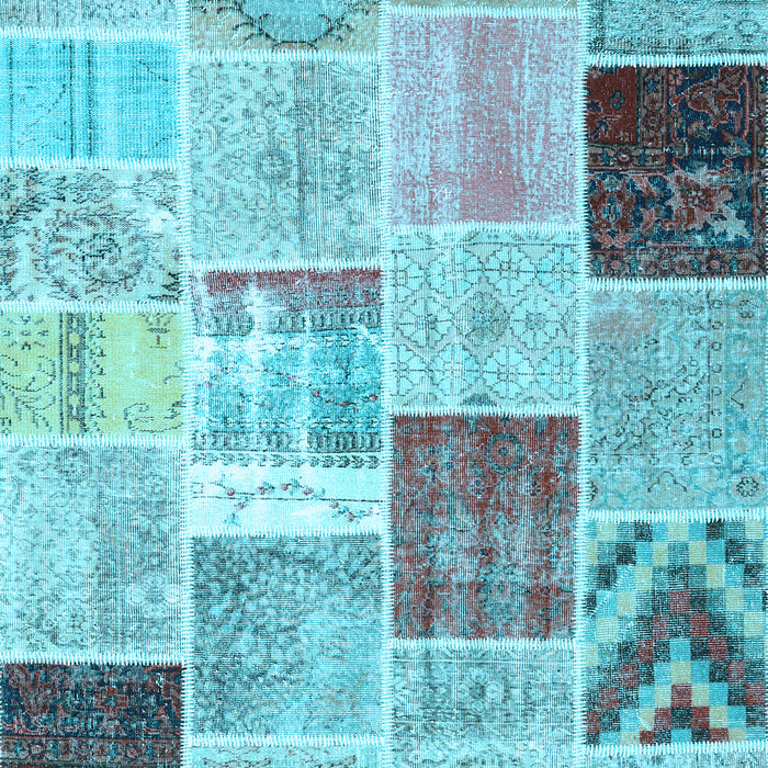 Patchwork Light Blue Transitional Rug, con1424lblu