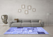 Machine Washable Patchwork Blue Transitional Rug in a Living Room, wshcon1424blu