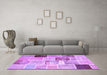 Machine Washable Patchwork Purple Transitional Area Rugs in a Living Room, wshcon1424pur