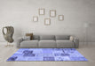 Machine Washable Patchwork Blue Transitional Rug in a Living Room, wshcon1425blu