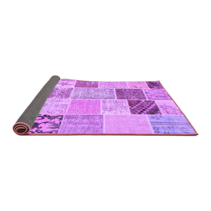 Sideview of Patchwork Purple Transitional Rug, con1425pur