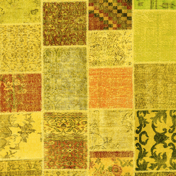 Patchwork Yellow Transitional Rug, con1425yw