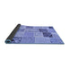 Sideview of Patchwork Blue Transitional Rug, con1425blu