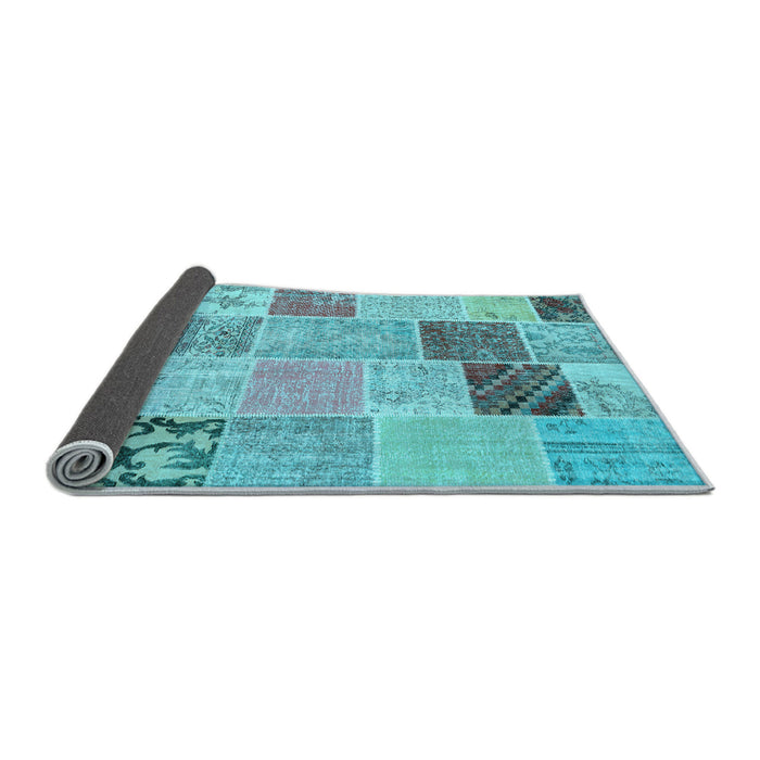 Sideview of Patchwork Light Blue Transitional Rug, con1425lblu