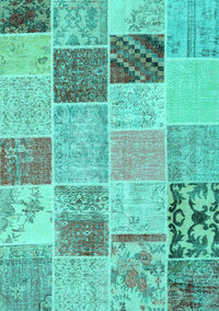 Patchwork Turquoise Transitional Rug, con1425turq