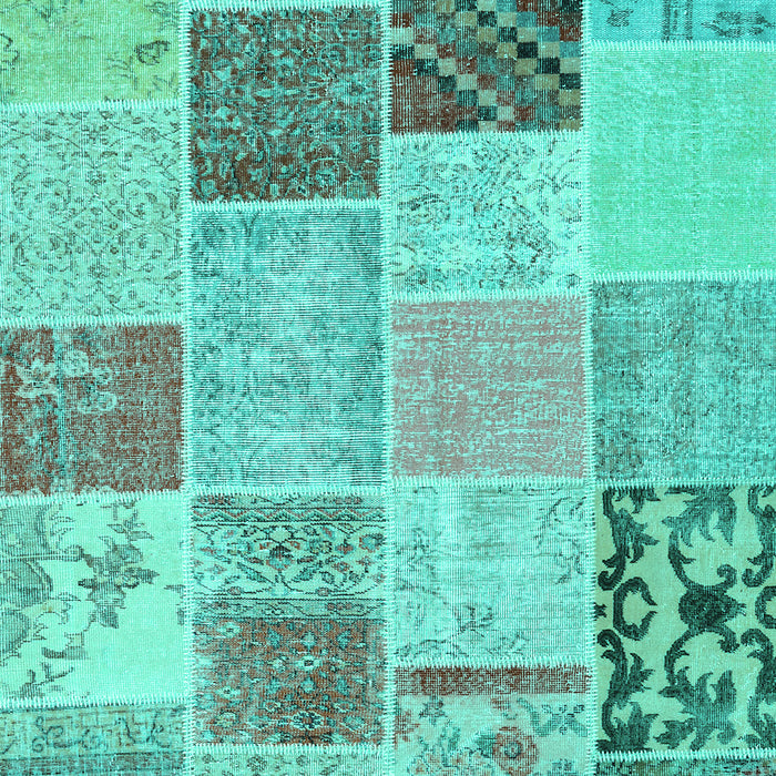 Patchwork Turquoise Transitional Rug, con1425turq