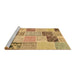 Sideview of Machine Washable Patchwork Brown Transitional Rug, wshcon1425brn