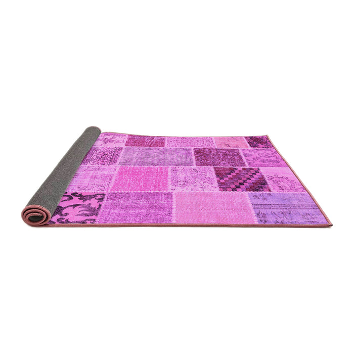Sideview of Patchwork Pink Transitional Rug, con1425pnk