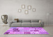 Machine Washable Patchwork Purple Transitional Area Rugs in a Living Room, wshcon1425pur