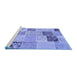 Sideview of Machine Washable Patchwork Blue Transitional Rug, wshcon1425blu