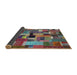 Thickness of Contemporary Chestnut Brown Patchwork Rug, con1426