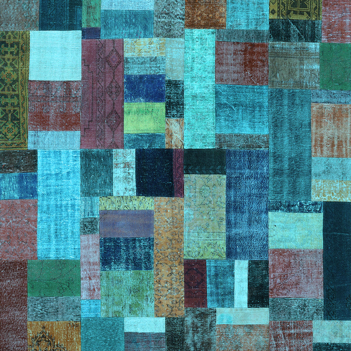 Patchwork Light Blue Transitional Rug, con1426lblu