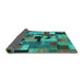 Sideview of Patchwork Turquoise Transitional Rug, con1426turq