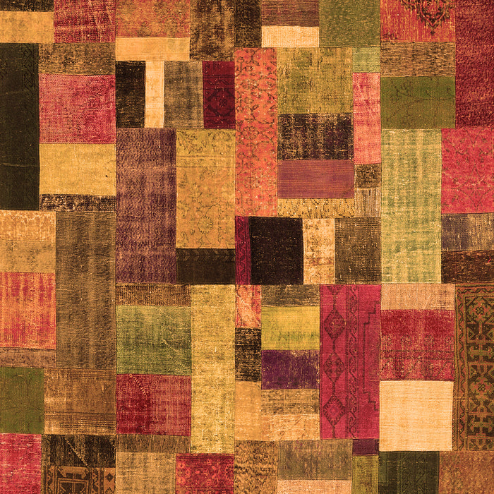 Serging Thickness of Machine Washable Patchwork Orange Transitional Area Rugs, wshcon1426org
