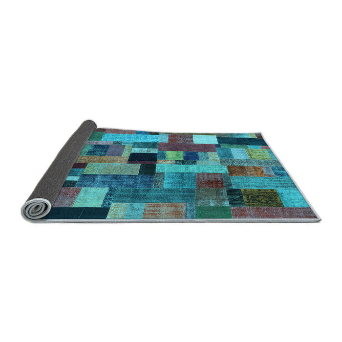 Sideview of Patchwork Light Blue Transitional Rug, con1426lblu