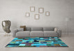 Machine Washable Patchwork Light Blue Transitional Rug in a Living Room, wshcon1426lblu