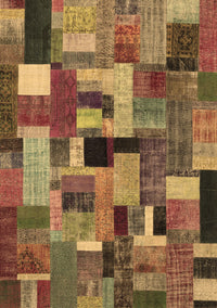 Patchwork Brown Transitional Rug, con1426brn