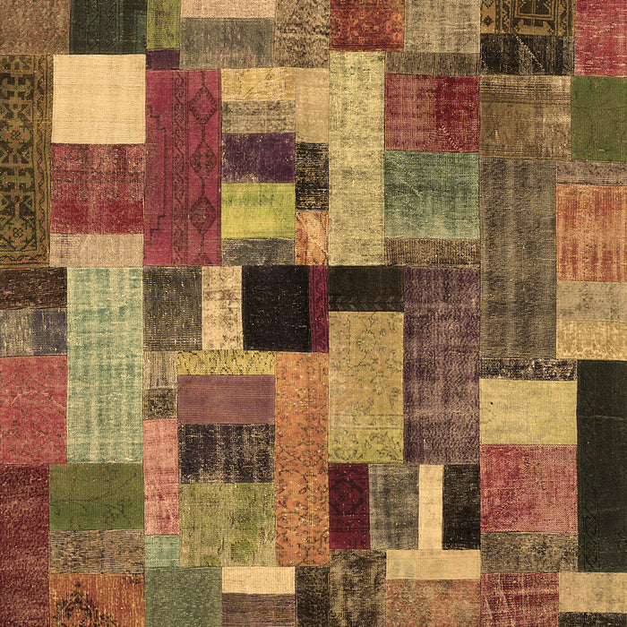 Patchwork Brown Transitional Rug, con1426brn