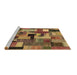 Sideview of Machine Washable Patchwork Brown Transitional Rug, wshcon1426brn