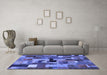 Machine Washable Patchwork Blue Transitional Rug in a Living Room, wshcon1426blu