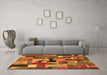 Machine Washable Patchwork Orange Transitional Area Rugs in a Living Room, wshcon1426org