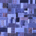 Square Patchwork Blue Transitional Rug, con1426blu