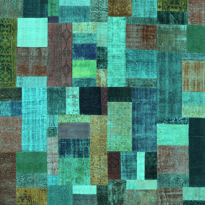 Patchwork Turquoise Transitional Rug, con1426turq