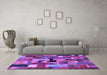 Machine Washable Patchwork Purple Transitional Area Rugs in a Living Room, wshcon1426pur