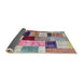 Thickness of Contemporary Raspberry Purple Patchwork Rug, con1427