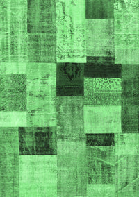 Patchwork Emerald Green Transitional Rug, con1427emgrn